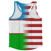 American Flag And Uzbekistan Flag Combination Running Racerback Singlet Track Tank Top