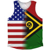 American Flag And Vanuatu Flag Combination Athletic Tank Top by Tribe Lacrosse