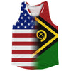 American Flag And Vanuatu Flag Combination Running Racerback Singlet Track Tank Top by Tribe Lacrosse