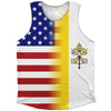 American Flag And Vatican Flag Combination Athletic Tank Top by Tribe Lacrosse
