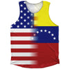 American Flag And Venezuela Flag Combination Athletic Tank Top by Tribe Lacrosse