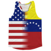 American Flag And Venezuela Flag Combination Running Racerback Singlet Track Tank Top by Tribe Lacrosse