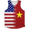 American Flag And Vietnam Flag Combination Athletic Tank Top by Tribe Lacrosse