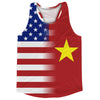 American Flag And Vietnam Flag Combination Running Racerback Singlet Track Tank Top by Tribe Lacrosse