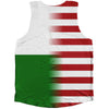 American Flag And Wales Flag Combination Athletic Tank Top
