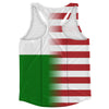 American Flag And Wales Flag Combination Running Racerback Singlet Track Tank Top
