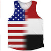 American Flag And Yemen Flag Combination Athletic Tank Top by Tribe Lacrosse