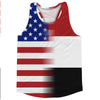 American Flag And Yemen Flag Combination Running Racerback Singlet Track Tank Top by Tribe Lacrosse