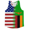 American Flag And Zambia Flag Combination Running Racerback Singlet Track Tank Top by Tribe Lacrosse