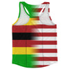 American Flag And Zimbabwe Flag Combination Running Racerback Singlet Track Tank Top