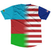 American Flag And Azerbaijan Flag Combination Soccer Jersey Made In USA