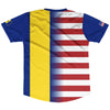 American Flag And Barbados Flag Combination Soccer Jersey Made In USA