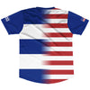 American Flag And Cuba Flag Combination Soccer Jersey Made In USA