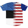 American Flag And Estonia Flag Combination Soccer Jersey Made In USA