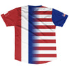 American Flag And France Flag Combination Soccer Jersey Made In USA