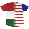 American Flag And Hungary Flag Combination Soccer Jersey Made In USA