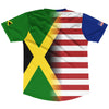 American Flag And Jamaica Flag Combination Soccer Jersey Made In USA