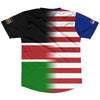 American Flag And Kenya Flag Combination Soccer Jersey Made In USA