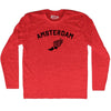 Amsterdam Running Track Winged Foot Adult Tri-Blend Long Sleeve T-shirt by Tribe Lacrosse