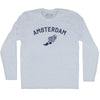 Amsterdam Running Track Winged Foot Adult Tri-Blend Long Sleeve T-shirt by Tribe Lacrosse