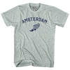 Amsterdam Running Track Winged Foot Adult Tri-Blend T-shirt by Tribe Lacrosse
