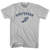 Amsterdam Running Track Winged Foot Adult Cotton T-shirt by Tribe Lacrosse