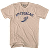 Amsterdam Running Track Winged Foot Adult Cotton T-shirt by Tribe Lacrosse