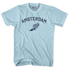 Amsterdam Running Track Winged Foot Adult Cotton T-shirt by Tribe Lacrosse