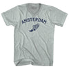 Amsterdam Running Track Winged Foot Adult Tri-Blend V-neck T-shirt by Tribe Lacrosse