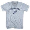 Amsterdam Running Track Winged Foot Adult Tri-Blend V-neck T-shirt by Tribe Lacrosse