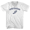 Amsterdam Running Track Winged Foot Adult Tri-Blend V-neck T-shirt by Tribe Lacrosse