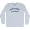 Anti-Human Pro-Dog Adult Tri-Blend Long Sleeve T-shirt by Tribe Lacrosse