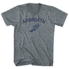 Arbroath Running Track Winged Foot Tri-Blend V-neck Womens Junior Cut T-shirt by Tribe Lacrosse