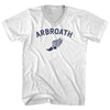 Arbroath Running Track Winged Foot Adult Cotton V-neck T-shirt by Tribe Lacrosse