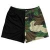 Army Camo and Black Quad Rugby Shorts Made In USA by Tribe Lacrosse