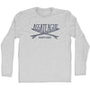 Assareague Surf Break Crossed Surf Board Surfing Destination Adult Cotton Long Sleeve T-Shirt by Tribe Lacrosse