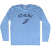 Athens Running Track Winged Foot Adult Tri-Blend Long Sleeve T-shirt by Tribe Lacrosse