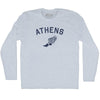 Athens Running Track Winged Foot Adult Tri-Blend Long Sleeve T-shirt by Tribe Lacrosse