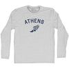 Athens Running Track Winged Foot Adult Cotton Long Sleeve T-shirt by Tribe Lacrosse