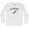Athens Running Track Winged Foot Adult Cotton Long Sleeve T-shirt by Tribe Lacrosse
