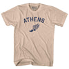 Athens Running Track Winged Foot Adult Cotton T-shirt by Tribe Lacrosse