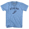 Athens Running Track Winged Foot Adult Tri-Blend V-neck T-shirt by Tribe Lacrosse