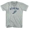 Athens Running Track Winged Foot Adult Tri-Blend V-neck T-shirt by Tribe Lacrosse