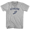 Athens Running Track Winged Foot Adult Cotton V-neck T-shirt by Tribe Lacrosse