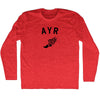 Ayr Running Track Winged Foot Adult Tri-Blend Long Sleeve T-shirt by Tribe Lacrosse