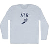 Ayr Running Track Winged Foot Adult Tri-Blend Long Sleeve T-shirt by Tribe Lacrosse