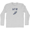 Ayr Running Track Winged Foot Adult Cotton Long Sleeve T-shirt by Tribe Lacrosse