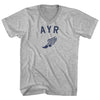 Ayr Running Track Winged Foot Adult Cotton V-neck T-shirt by Tribe Lacrosse