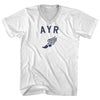 Ayr Running Track Winged Foot Adult Cotton V-neck T-shirt by Tribe Lacrosse