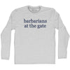 Barbarians at the Gate Rage Font Adult Cotton Long Sleeve T-shirt by Tribe Lacrosse